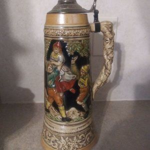 Tall 13" Rare Vintage German Beer Stein ,music box